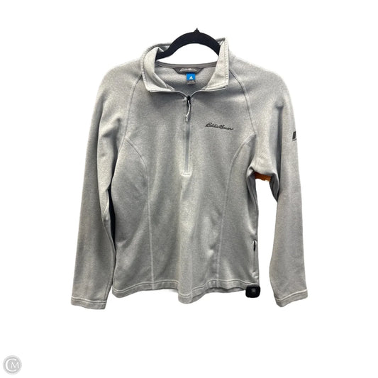 Athletic Top Long Sleeve Collar By Eddie Bauer In Grey, Size: M