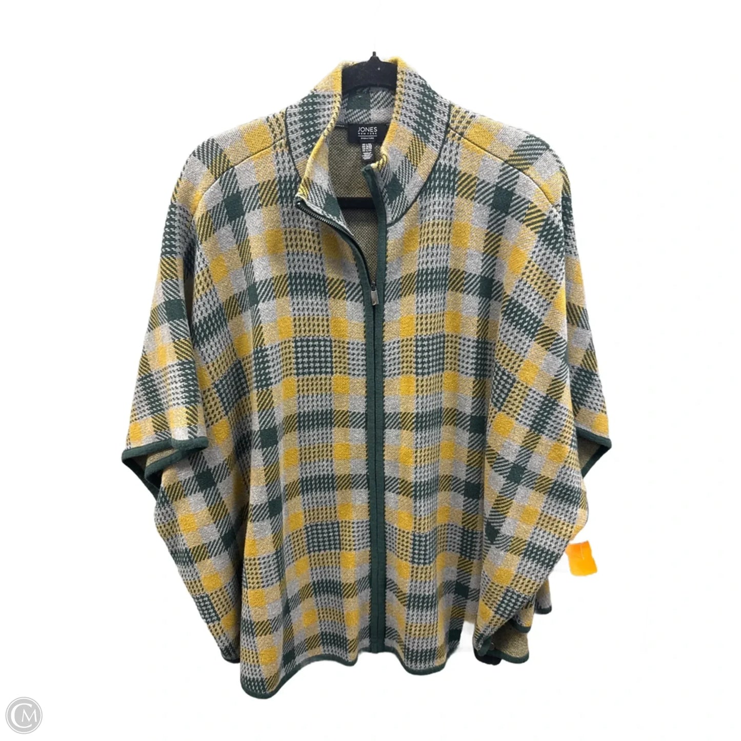Cardigan By Jones New York In Green & Yellow, Size: L