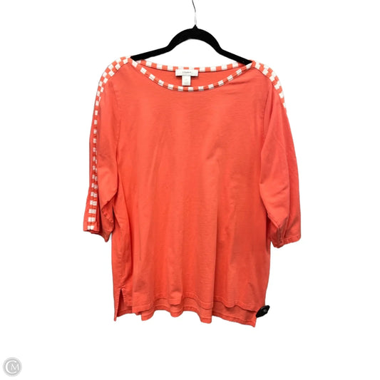 Top Long Sleeve By Cj Banks In Orange, Size: 2x