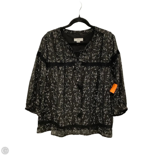 Blouse Long Sleeve By Cj Banks In Black, Size: 1x