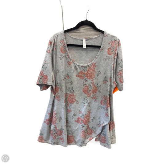 Top Short Sleeve By Lularoe In Grey, Size: 2x
