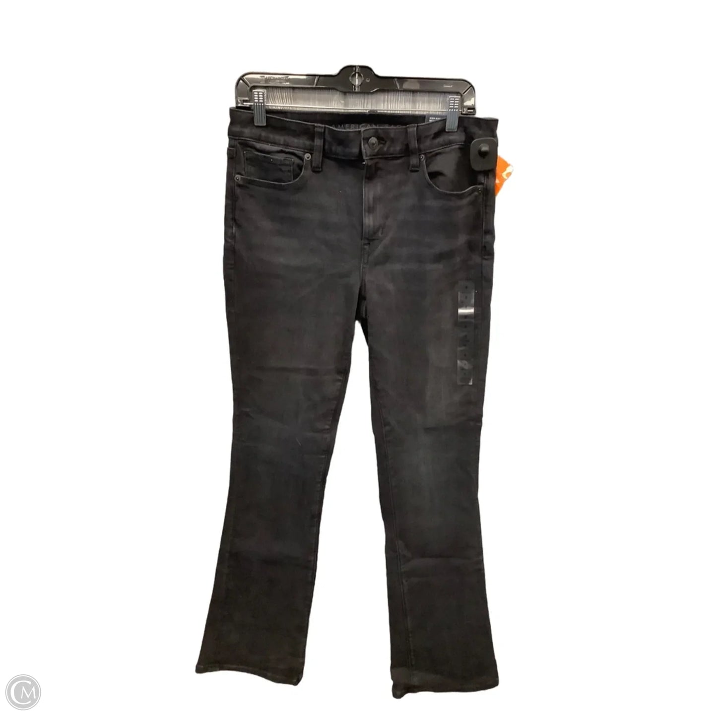 Jeans Skinny By American Eagle In Black Denim, Size: 8