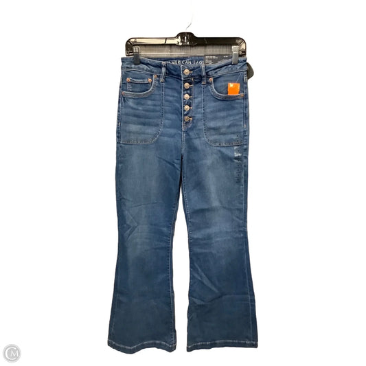 Jeans Flared By American Eagle In Blue Denim, Size: 8