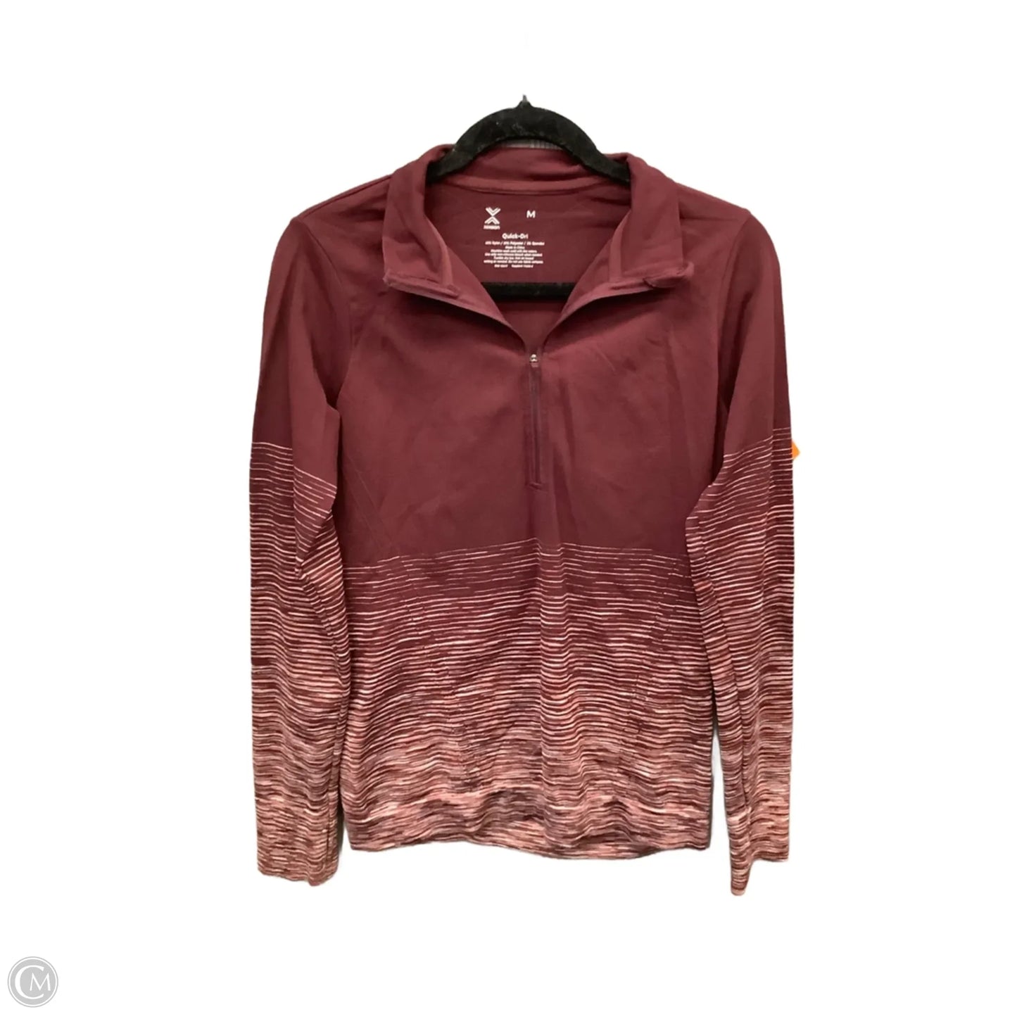 Athletic Top Long Sleeve Collar By Xersion In Red, Size: M