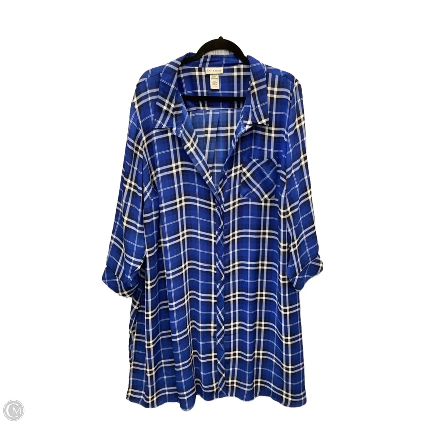 Dress Casual Midi By Catherines In Blue, Size: 3x