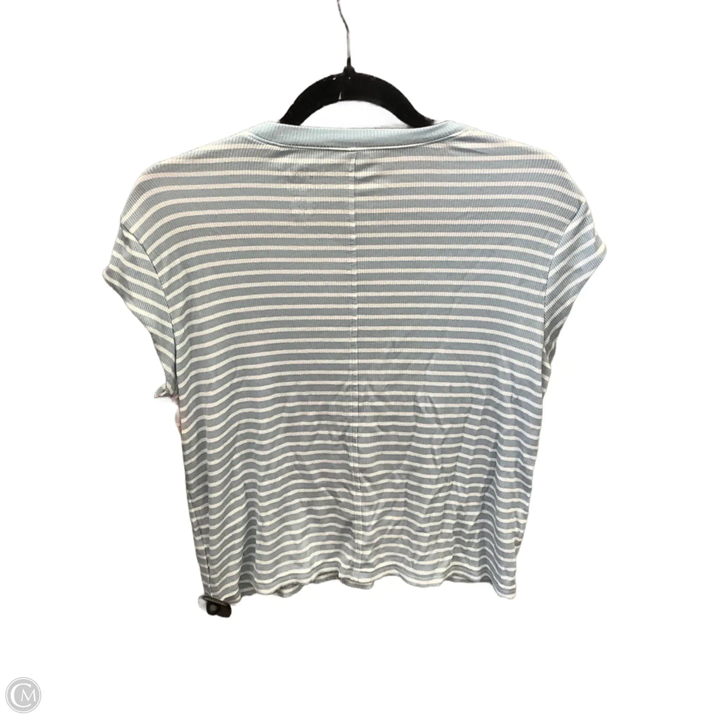 Top Short Sleeve By American Eagle In Striped Pattern, Size: S