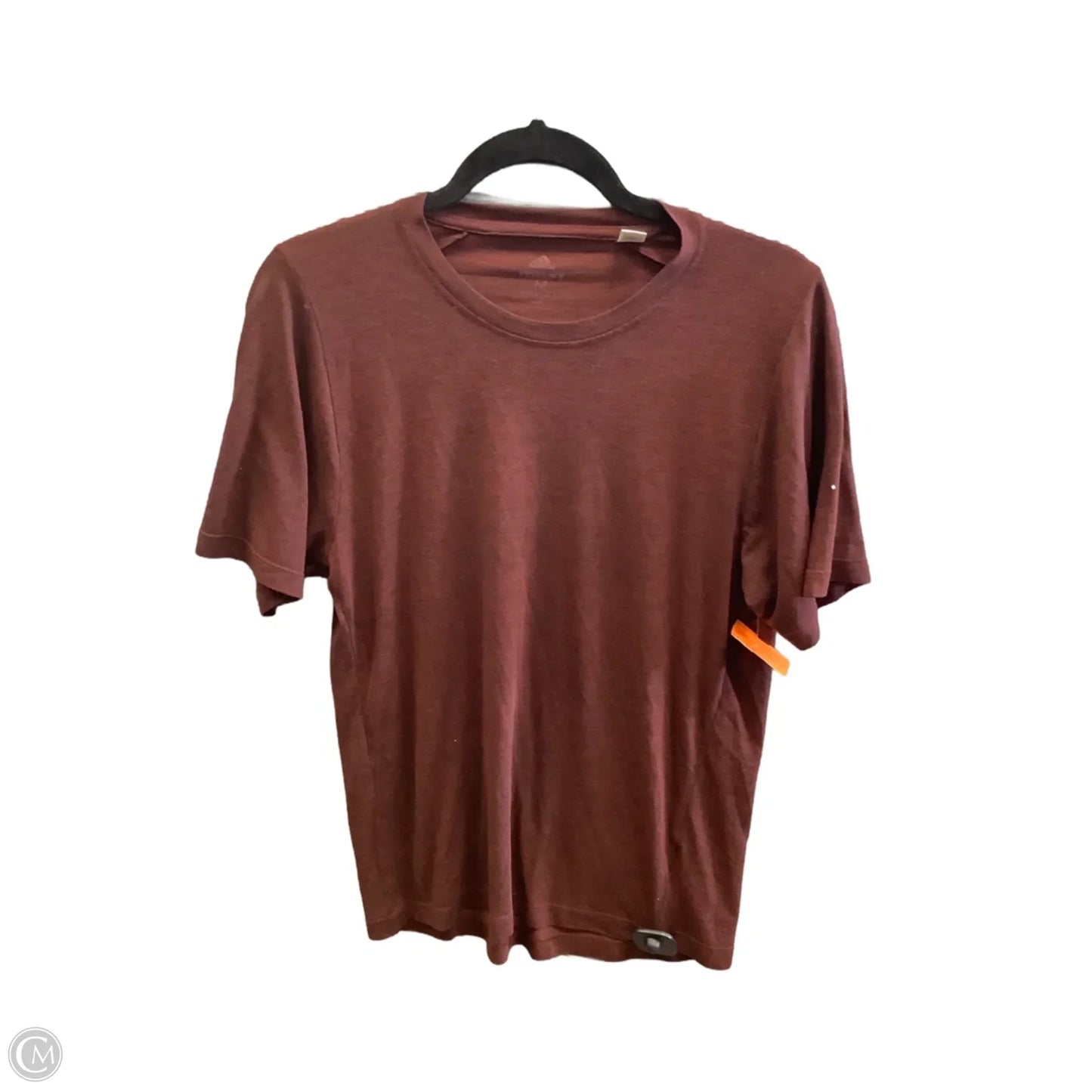 Athletic Top Short Sleeve By Adidas In Brown, Size: M