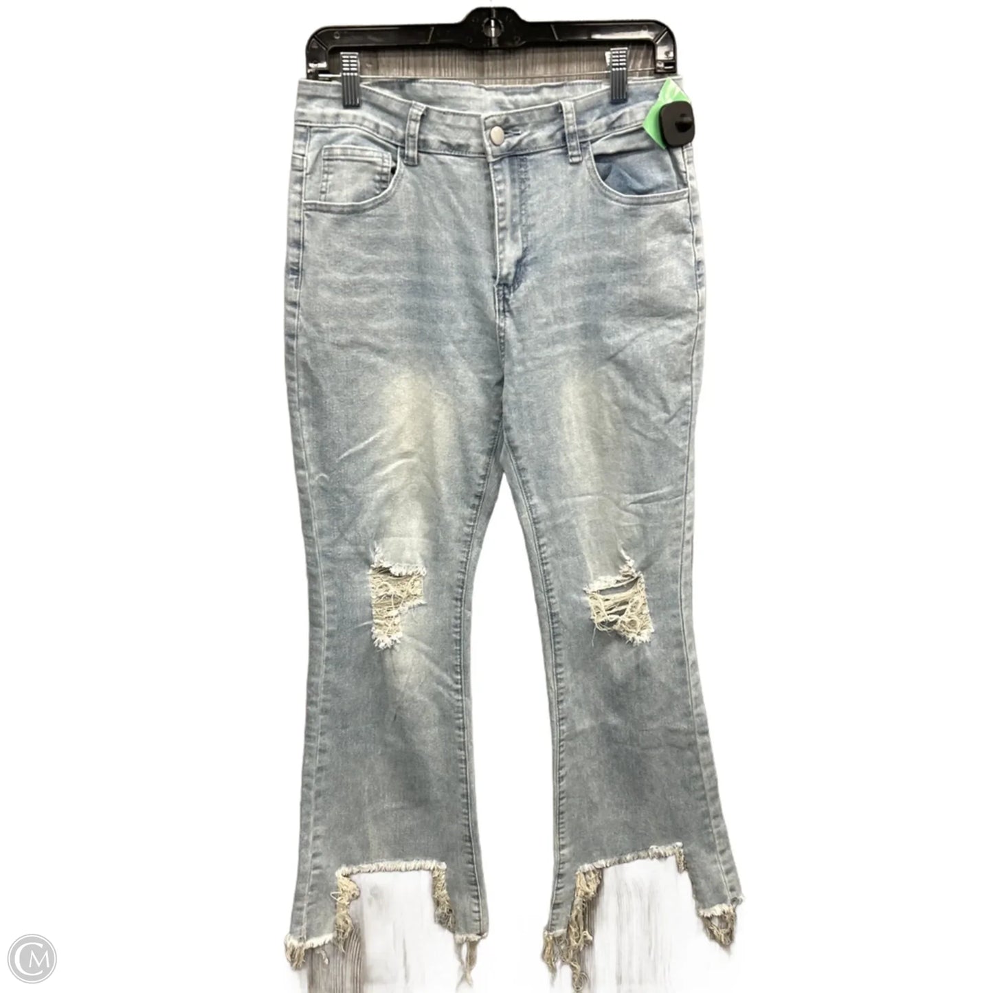 Jeans Flared By Shein In Blue Denim, Size: 12