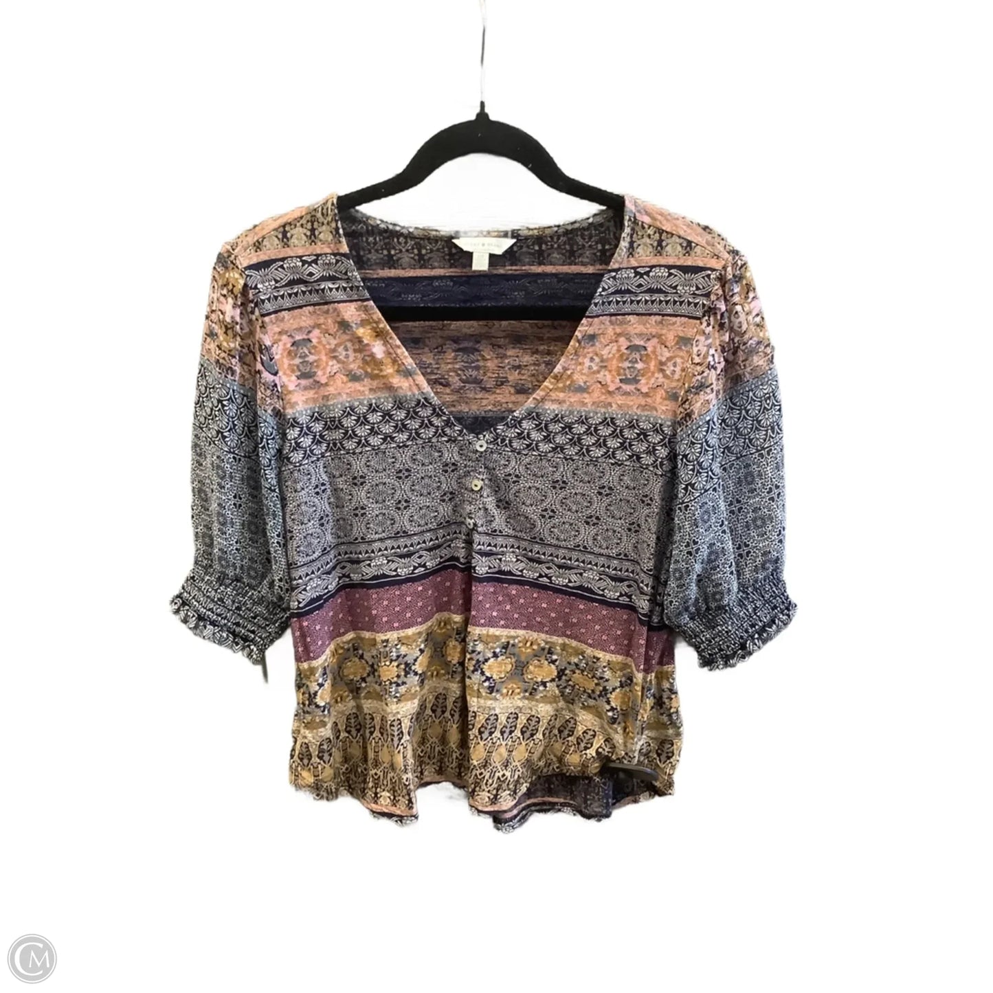 Top Short Sleeve By Lucky Brand In Blue, Size: Sp