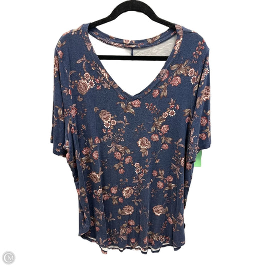Top Short Sleeve By Maurices In Blue, Size: 2x