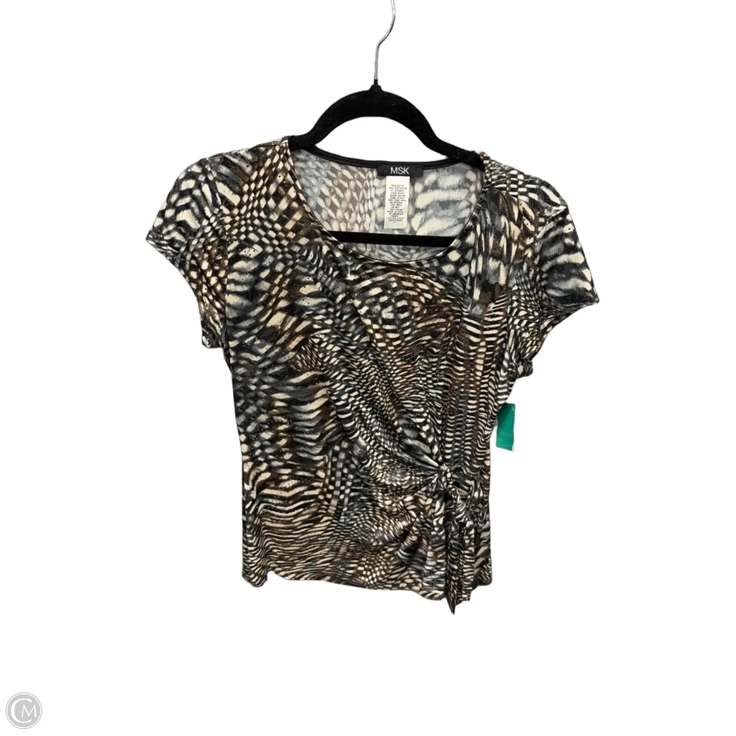 Top Short Sleeve By Msk In Brown, Size: S