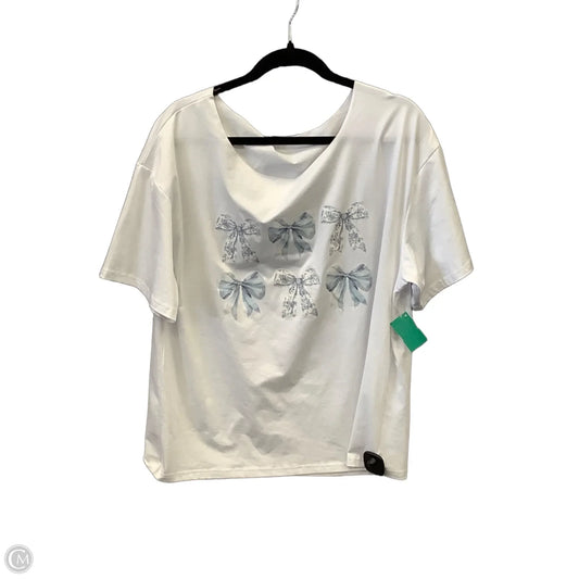 Top Short Sleeve By Shein In White, Size: M
