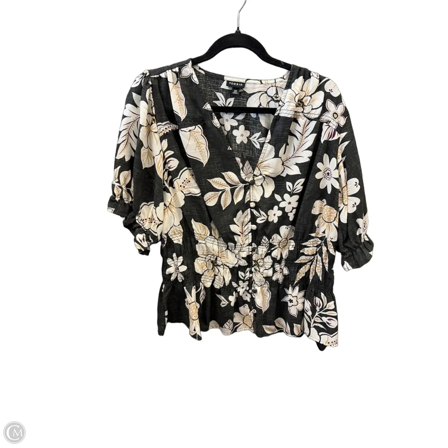 Top 3/4 Sleeve By Torrid In Floral Print, Size: M