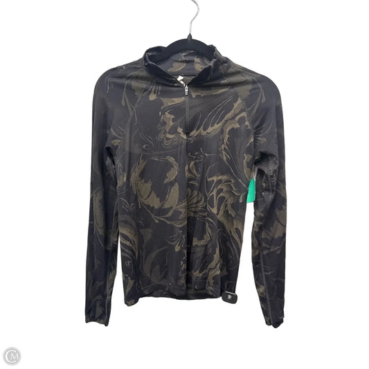 Athletic Top Long Sleeve Collar By Athleta In Black, Size: M
