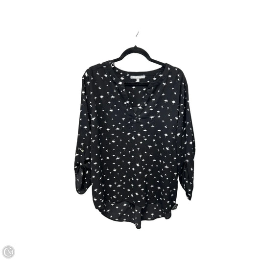 Blouse 3/4 Sleeve By Daniel Rainn In Black, Size: Xxl