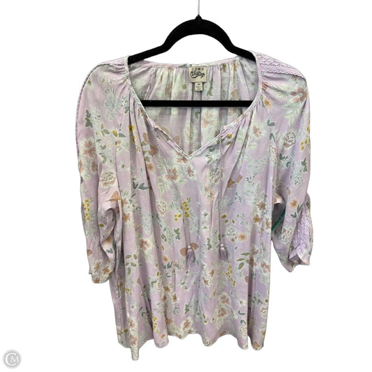 Top 3/4 Sleeve By Como Vintage In Purple, Size: 2x