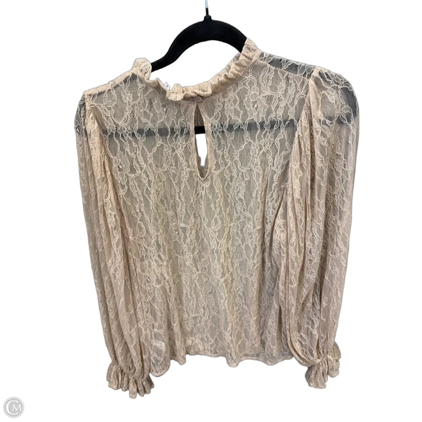 Blouse Long Sleeve By Iris In Tan, Size: L