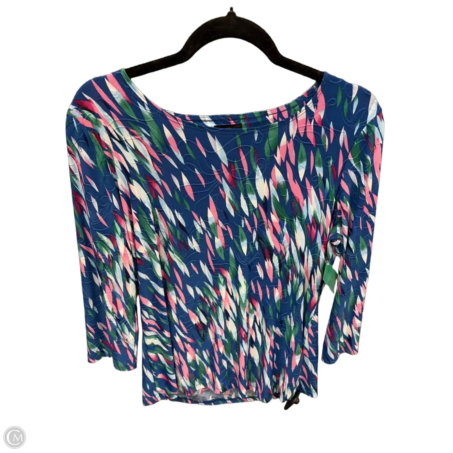 Top 3/4 Sleeve By Jm Collections In Blue, Size: M