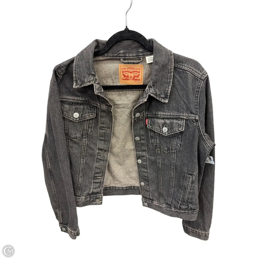 Jacket Denim By Levis In Black Denim, Size: Xl