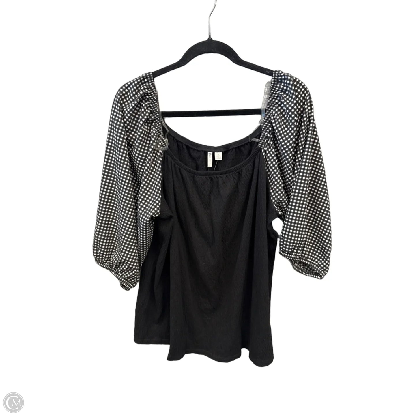 Top 3/4 Sleeve By Cato In Black, Size: Xl