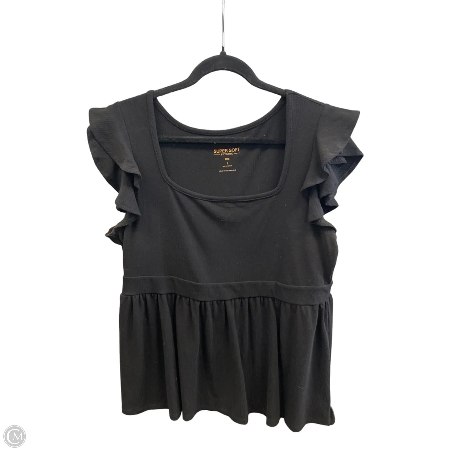 Top Short Sleeve By Torrid In Black, Size: 1x