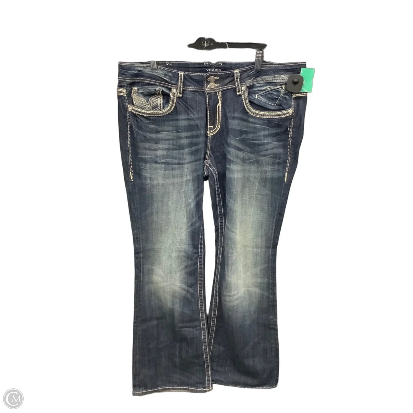 Jeans Boot Cut By Vigoss In Blue Denim, Size: 20