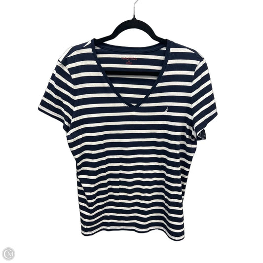 Top Short Sleeve By Nautica In Striped Pattern, Size: Xl