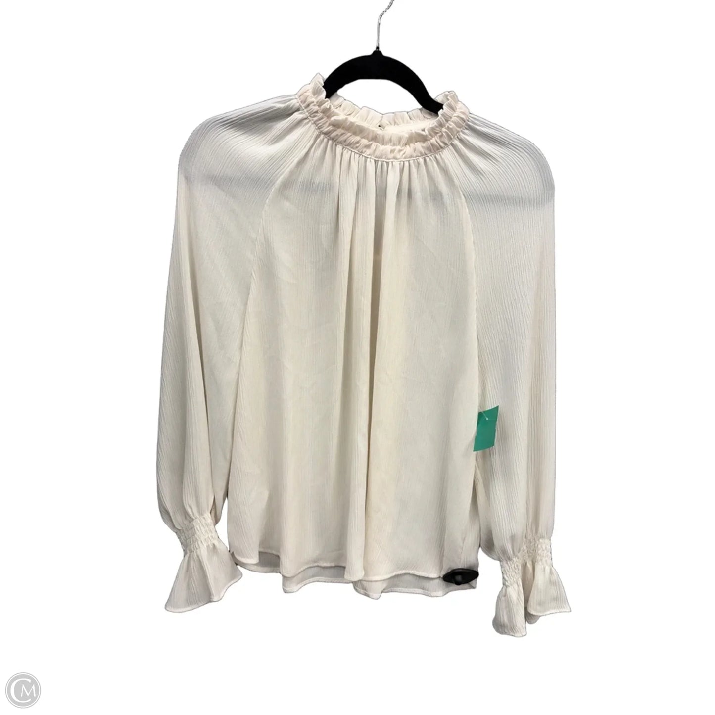 Blouse Long Sleeve By Loft In Cream, Size: Lp