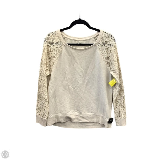 Top Long Sleeve By Apt 9 In Cream, Size: M