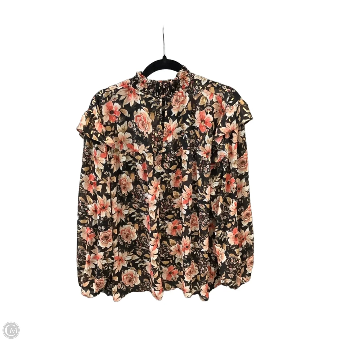 Blouse Long Sleeve By Maurices In Floral Print, Size: 2x