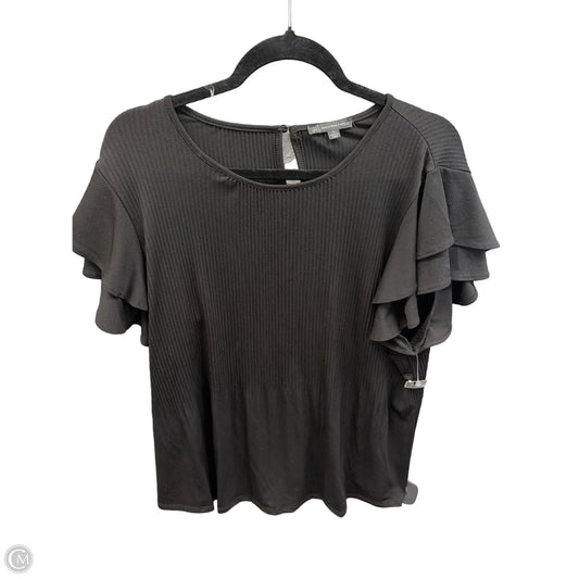 Top Short Sleeve By Adrianna Papell In Black, Size: Xl