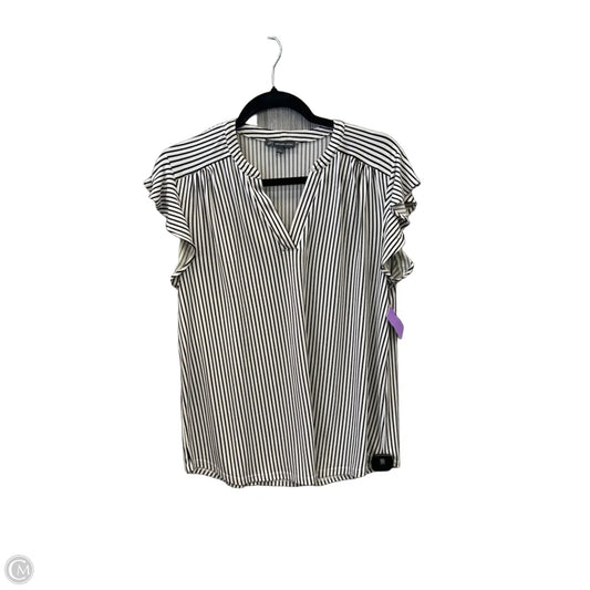Top Short Sleeve By Adrianna Papell In Striped Pattern, Size: L