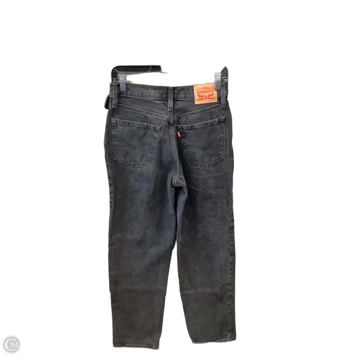 Jeans Straight By Levis In Black Denim, Size: 4