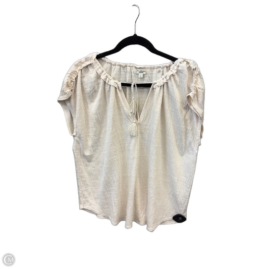 Top Short Sleeve By Max Studio In Tan, Size: L