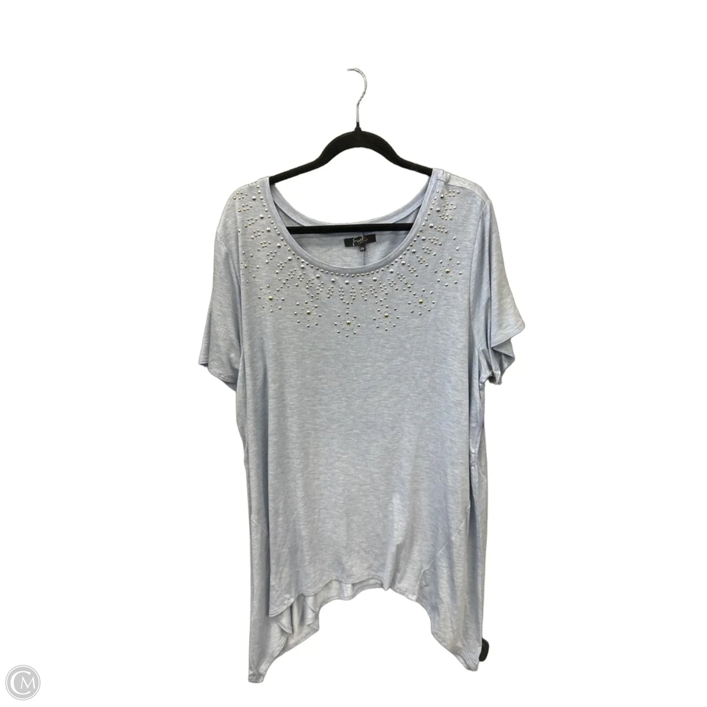 Top Short Sleeve By Earl Jean In Blue, Size: 2x