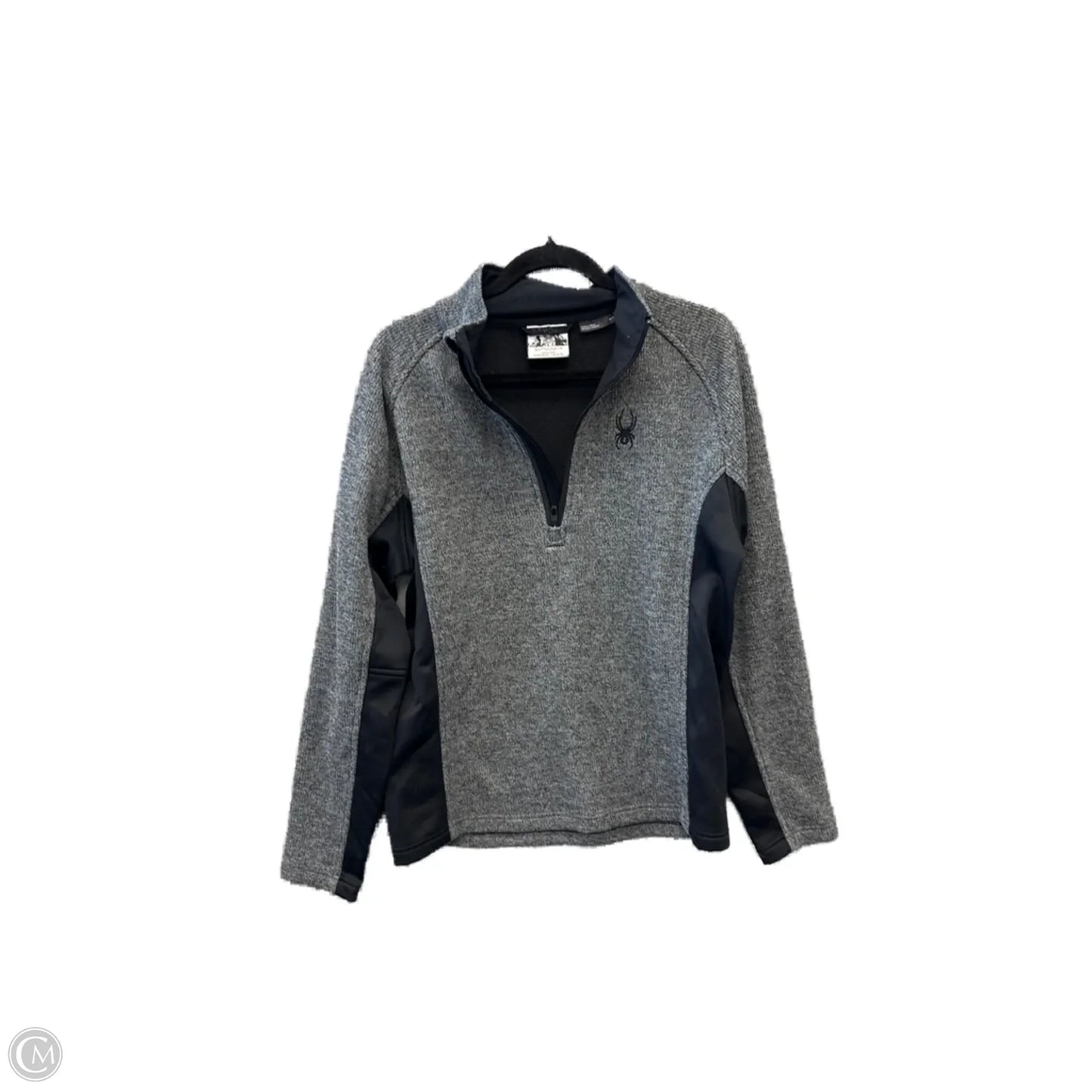 Athletic Top Long Sleeve Collar By Spyder In Grey, Size: M