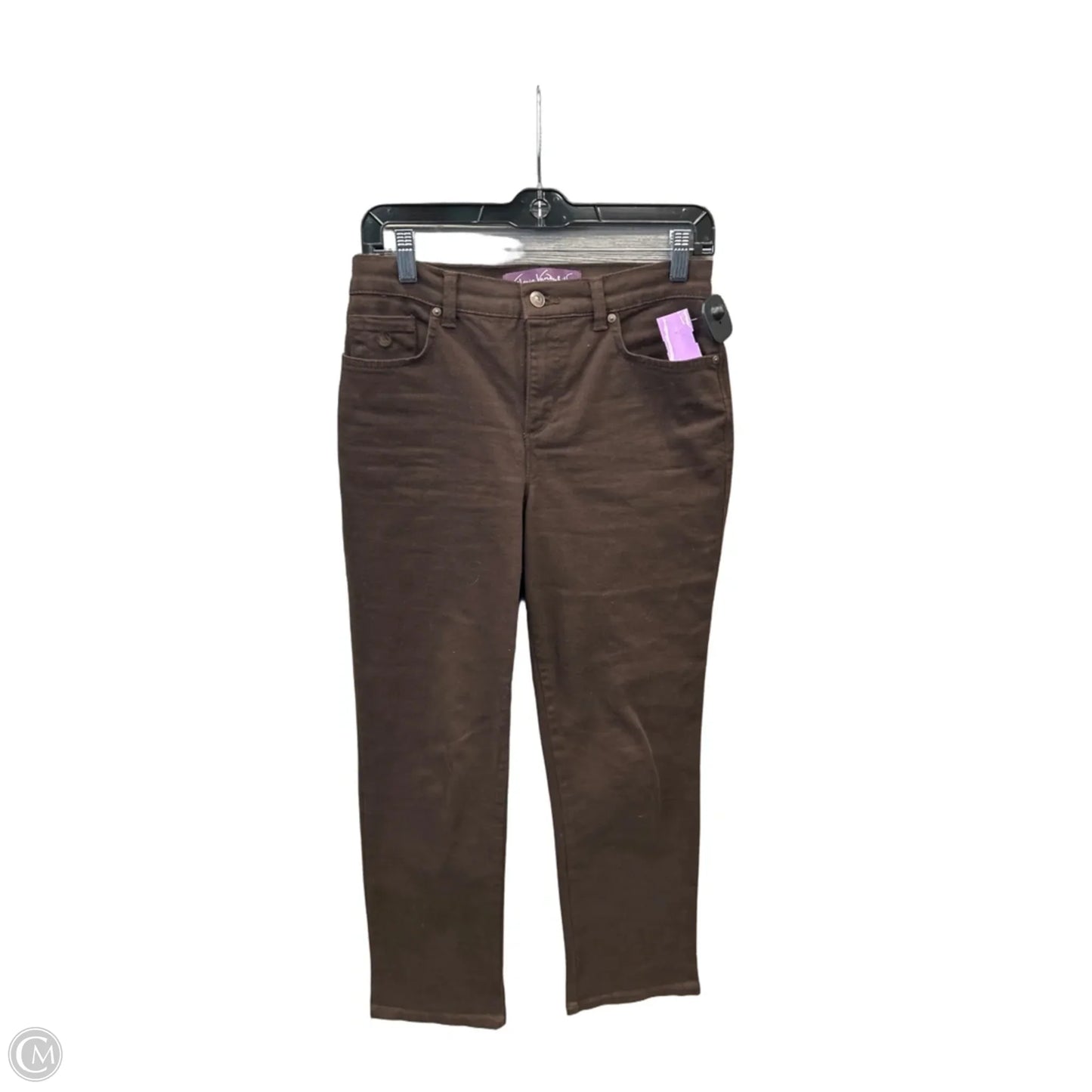 Jeans Straight By Gloria Vanderbilt In Brown Denim, Size: 4