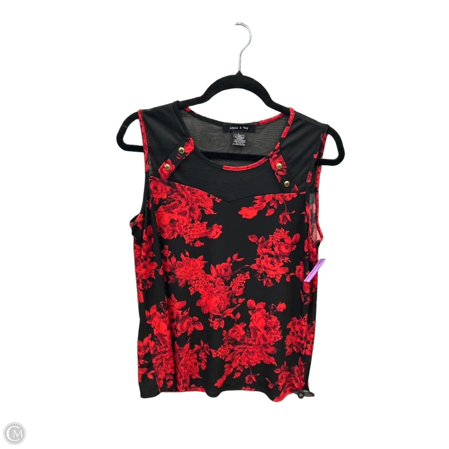 Top Sleeveless By Clothes Mentor In Black & Red, Size: L