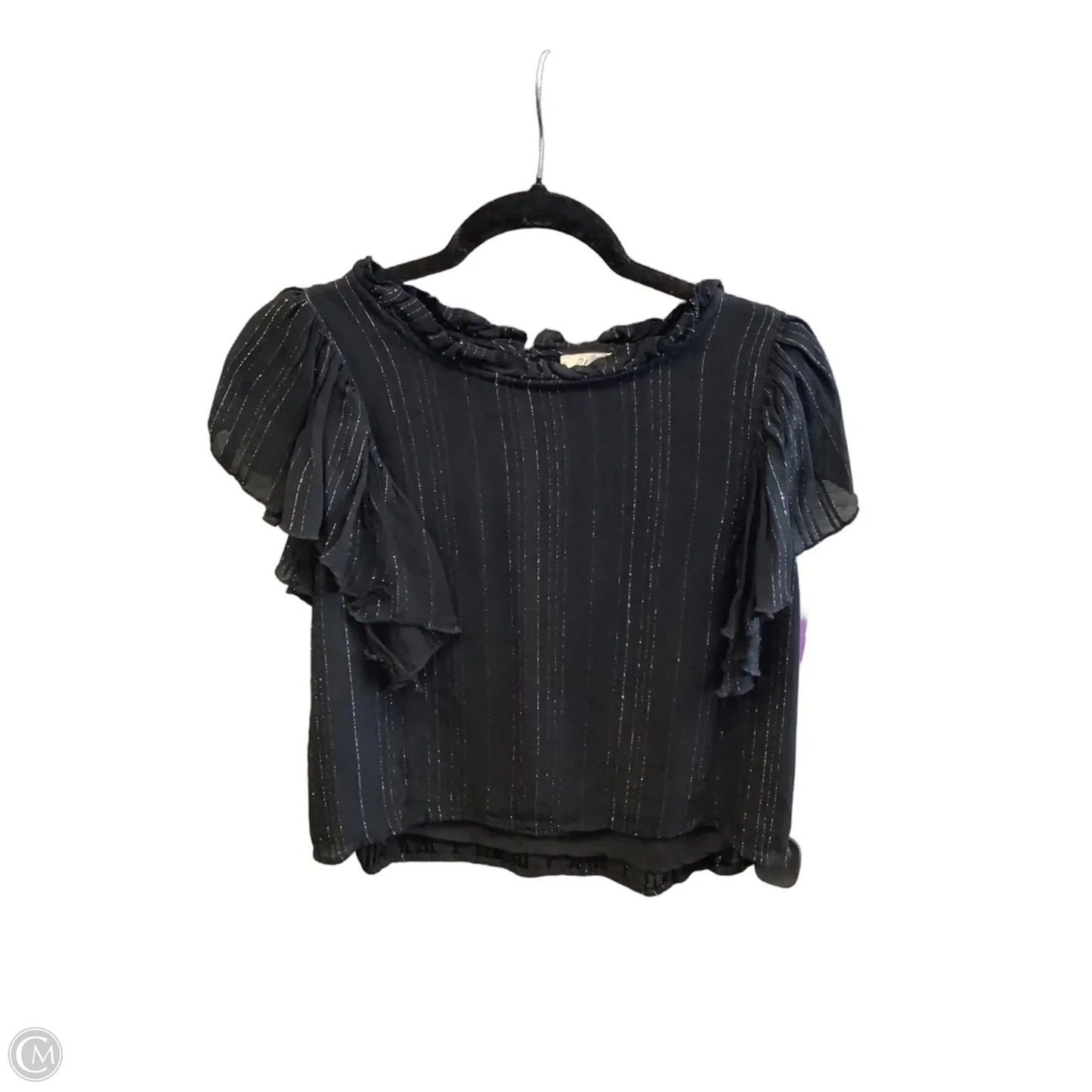 Top Short Sleeve By Elan In Black, Size: S