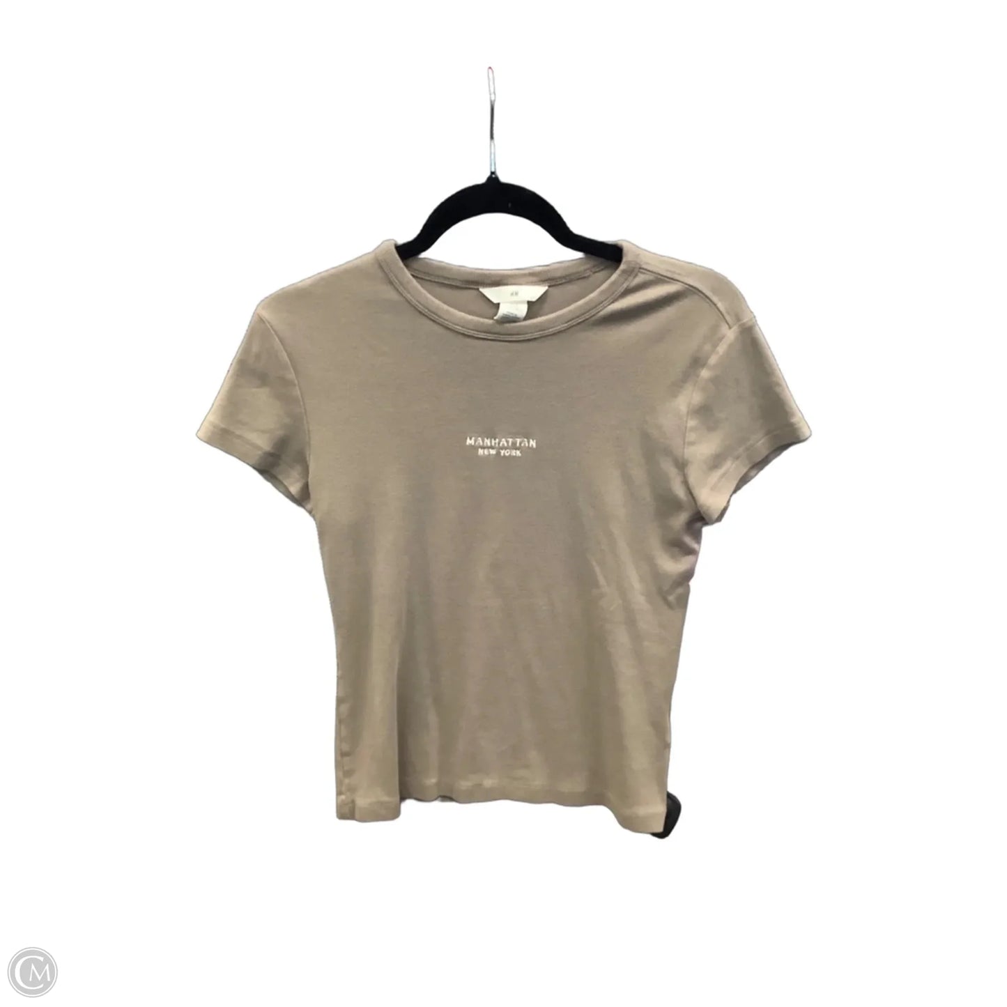 Top Short Sleeve Basic By H&m In Tan, Size: Xs