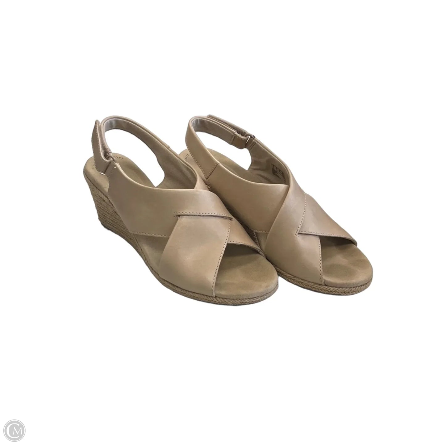 Sandals Heels Wedge By Clarks In Cream, Size: 8.5