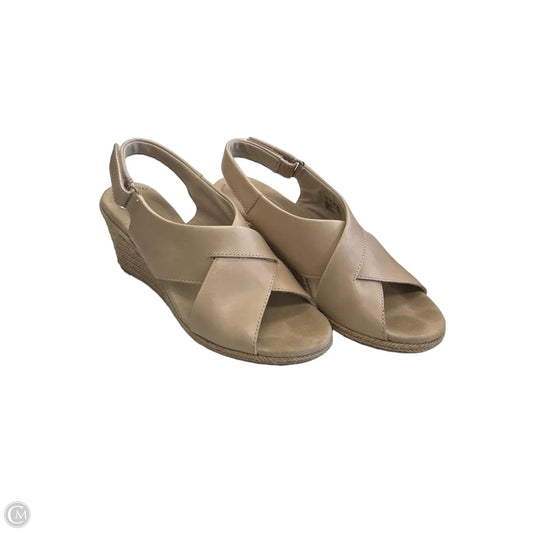 Sandals Heels Wedge By Clarks In Cream, Size: 8.5