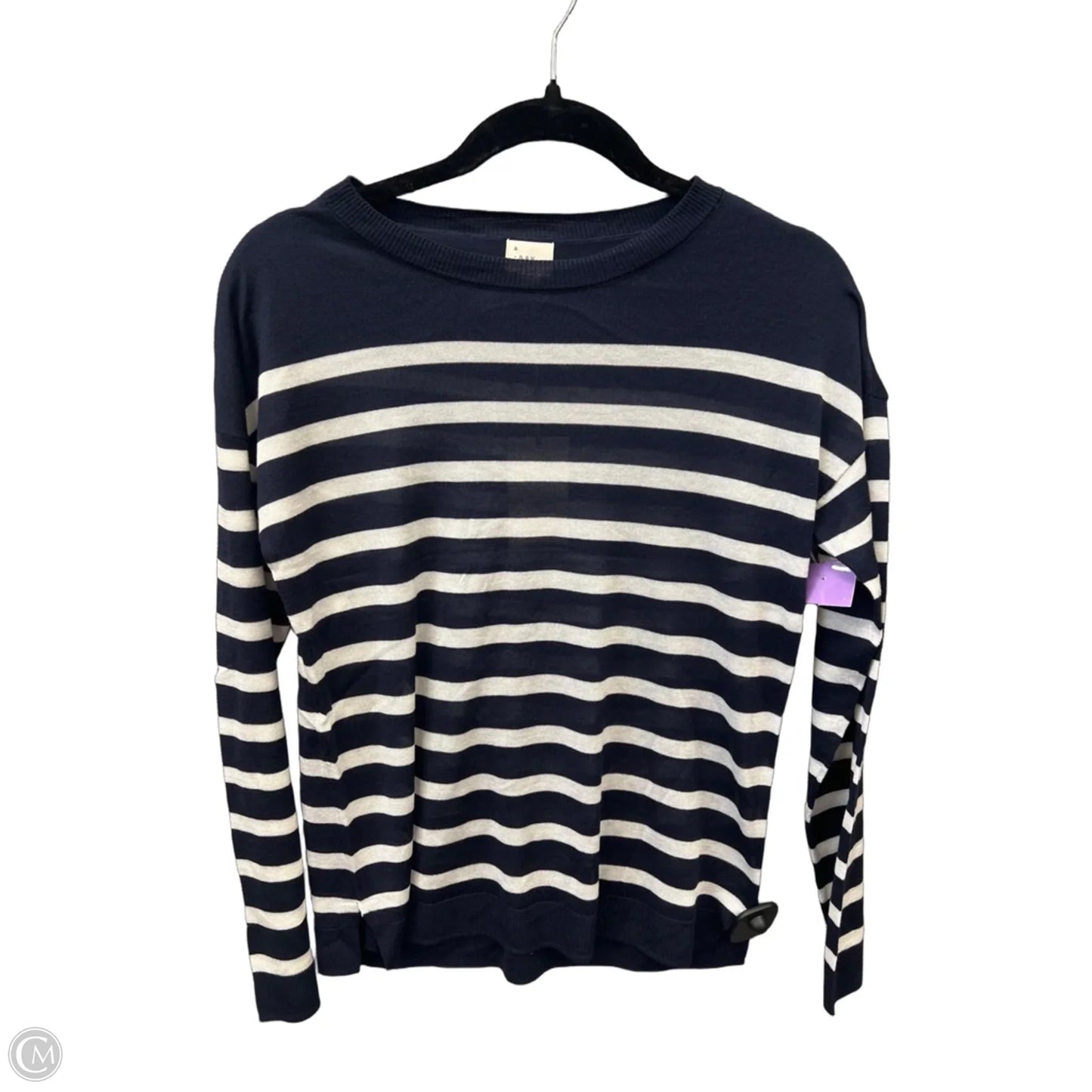 Top Long Sleeve By A New Day In Striped Pattern, Size: Xs