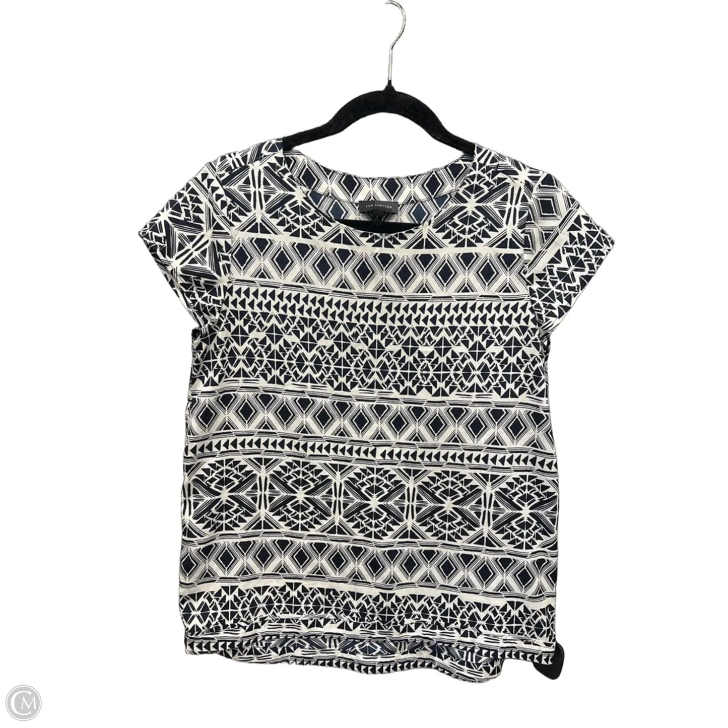 Blouse Short Sleeve By Limited In Geometric Pattern, Size: S