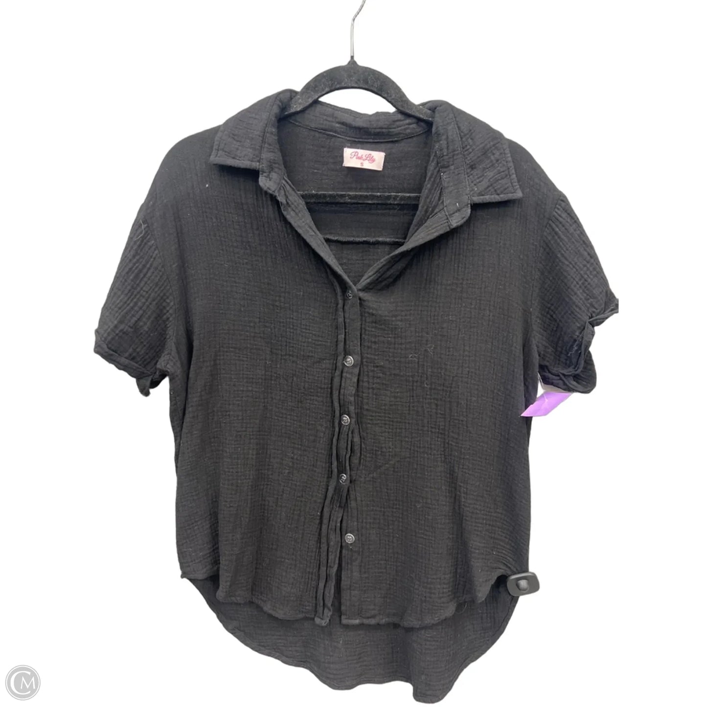 Tunic Short Sleeve By Pink Lily In Black, Size: S