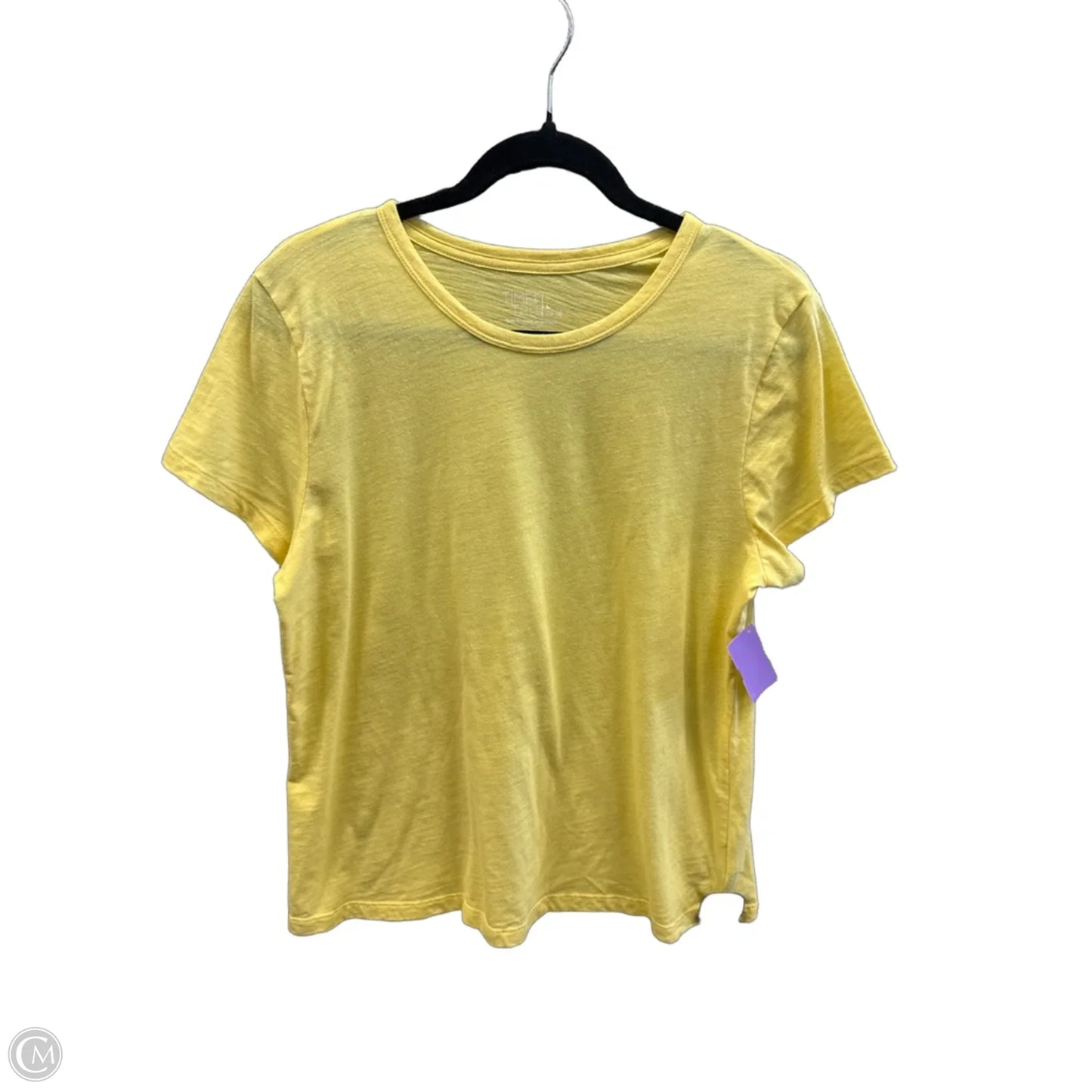 Top Short Sleeve Basic By Time And Tru In Yellow, Size: L