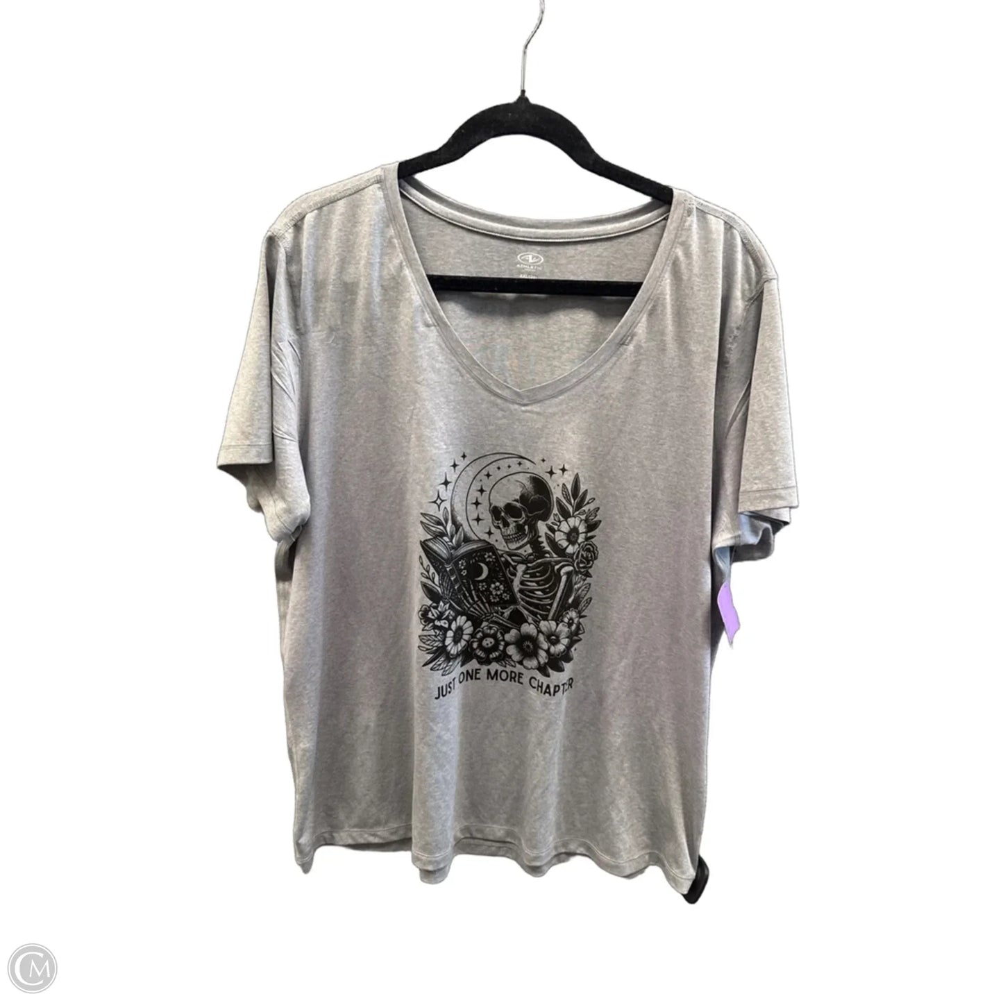 Athletic Top Short Sleeve By Athletic Works In Grey, Size: Xxl