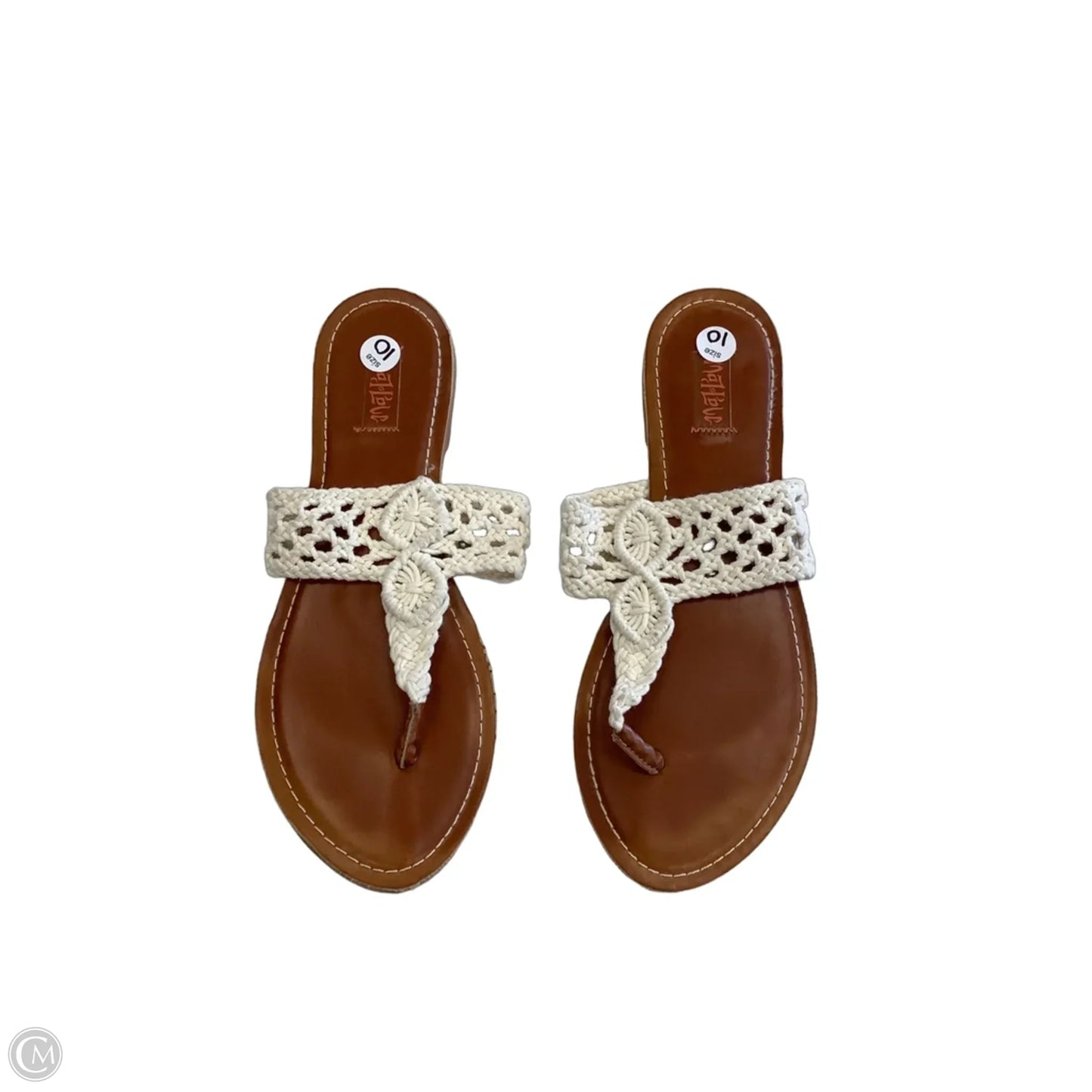 Sandals Flats By Mad Love In White, Size: 10