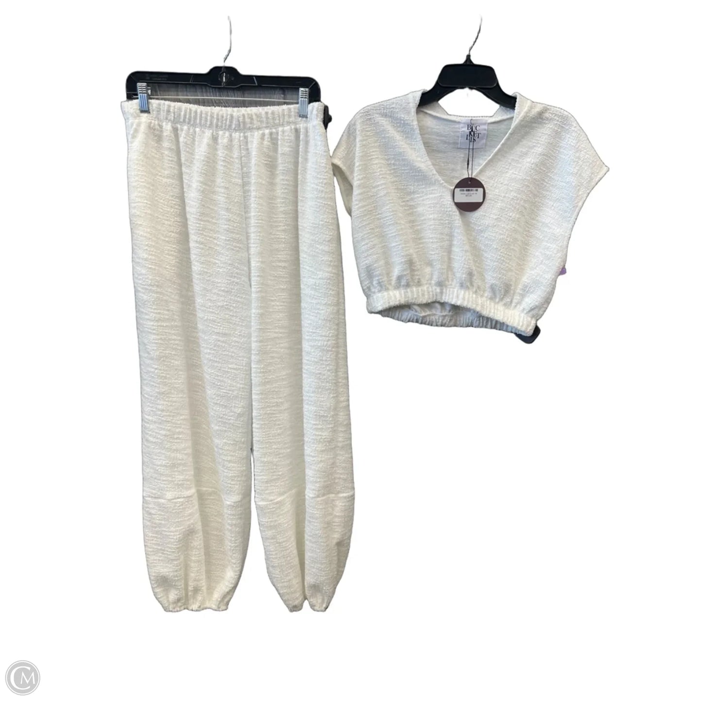 Top 2pc Short Sleeve By Bucketlist In White, Size: M