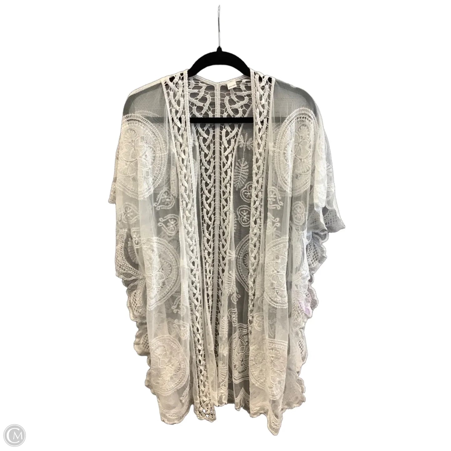 Kimono By Clothes Mentor In White, Size: Osfm